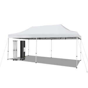 10 x 20 Feet Outdoor Pop-Up Patio Folding Canopy Tent-White by DirectDeals