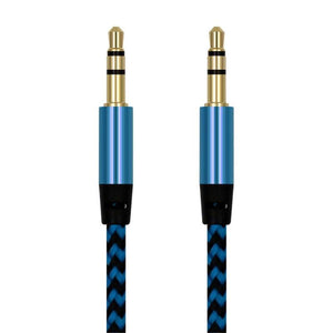 Nylon Braided 1m 3.5 mm  Aux Audio Cable Jack For Mobile Car Headphones Speakers
