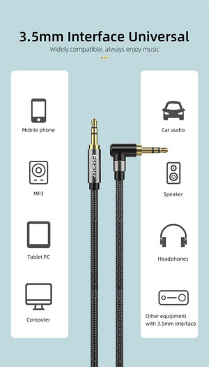 Nylon Braided 3.5mm AUX Cable Audio Jack For Speaker Headphones Car