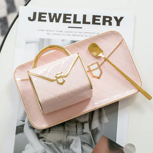 Creative Ceramic Coffee Mug and Saucer Set with Tray