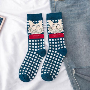 Occident Fashion Colorful Print Socks Women with Mushroom Spring Woman Socks Breathable Cotton Socks For Women