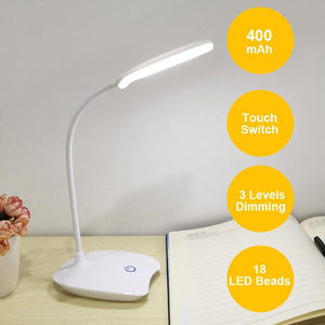 Office Desk LED Table Lamp USB Rechargeable Battery Bright Lamp Eye Care Mini Flex Room Desk Children's Lamp Bedroom Nightstand Decorative Table Lamp Cute Study Lamps for Bedroom Décor
