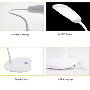 Office Desk LED Table Lamp USB Rechargeable Battery Bright Lamp Eye Care Mini Flex Room Desk Children's Lamp Bedroom Nightstand Decorative Table Lamp Cute Study Lamps for Bedroom Décor