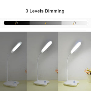 Office Desk LED Table Lamp USB Rechargeable Battery Bright Lamp Eye Care Mini Flex Room Desk Children's Lamp Bedroom Nightstand Decorative Table Lamp Cute Study Lamps for Bedroom Décor