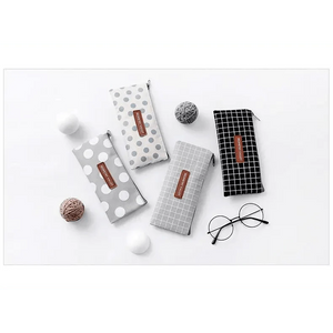 Office Simple Print Stationery Pencil Case Classic Design Pencil Pouch Simple Storage Bag