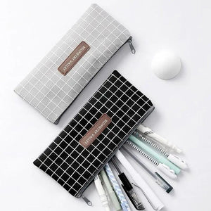 Office Simple Print Stationery Pencil Case Classic Design Pencil Pouch Simple Storage Bag