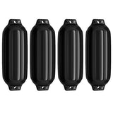 4 Ribbed Marine 8.5" x 27"  Boat Fender Vinyl Bumper-Black