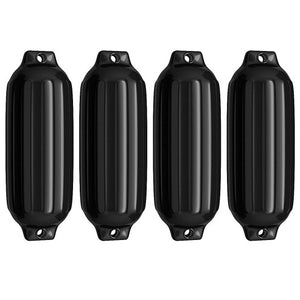 4 Ribbed Marine 8.5" x 27"  Boat Fender Vinyl Bumper-Black