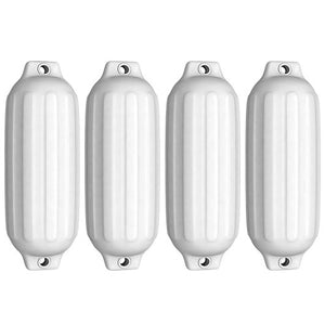4 Ribbed Marine 8.5" x 27"  Boat Fender Vinyl Bumper-White