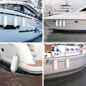 4 Ribbed Marine 8.5" x 27"  Boat Fender Vinyl Bumper-Black