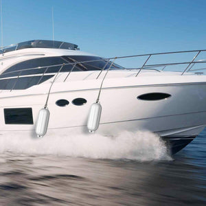 4 Ribbed Marine 8.5" x 27"  Boat Fender Vinyl Bumper-White