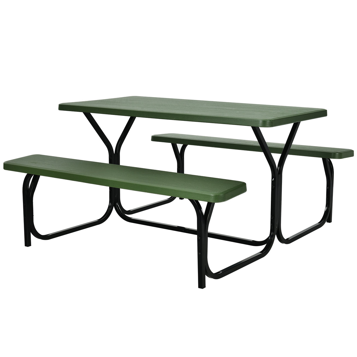 Picnic Table Bench Set for Outdoor Camping -Gray
