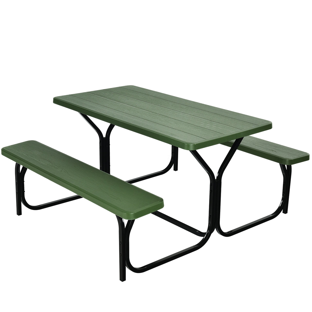 Picnic Table Bench Set for Outdoor Camping -Gray