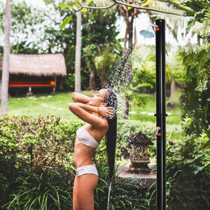 7.2 FT Solar Heated Hot/Cold Shower Spa w/ Base-5.5 Gallon