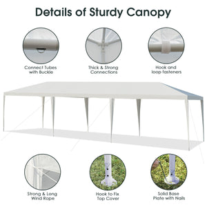 10 x 30 Feet Gazebo Canopy Tent with Connection Stakes and Wind Ropes by DirectDeals