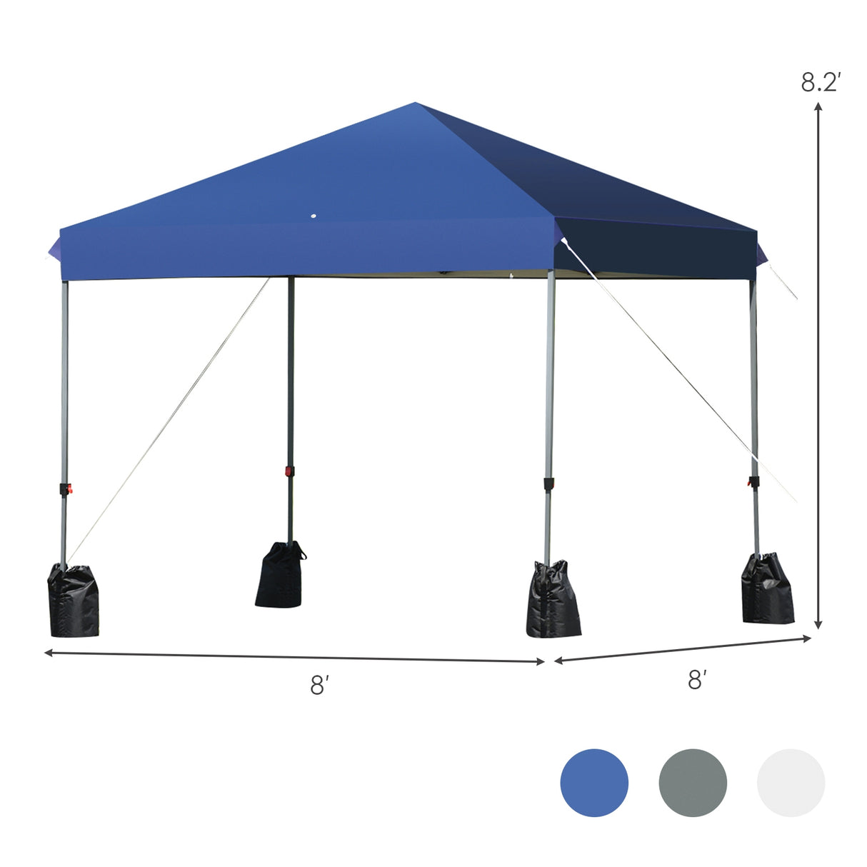 8 ™x8' Outdoor Pop up Canopy Tent  w/Roller Bag-Blue