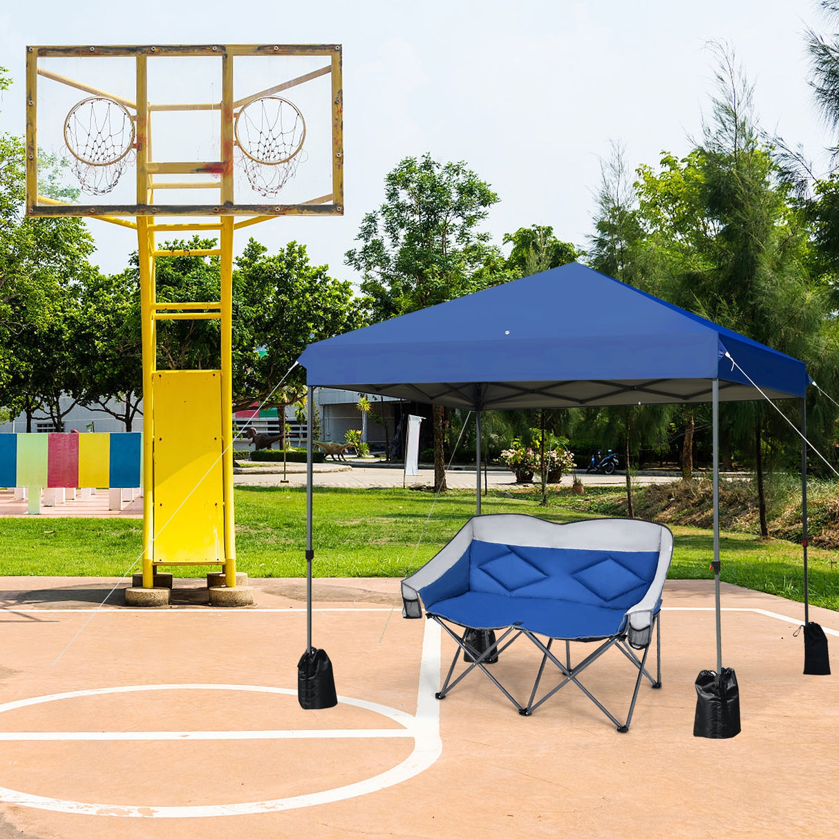 8 ™x8' Outdoor Pop up Canopy Tent  w/Roller Bag-Blue