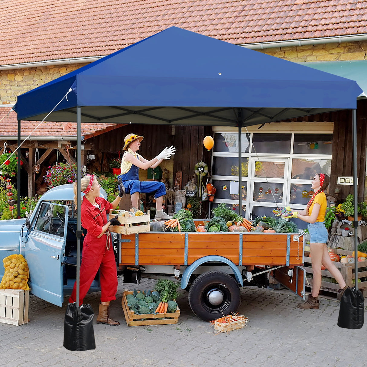 8 ™x8' Outdoor Pop up Canopy Tent  w/Roller Bag-Blue