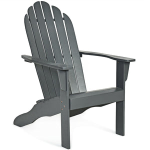 Acacia Wood Outdoor Adirondack Chair with Ergonomic Design-Natural