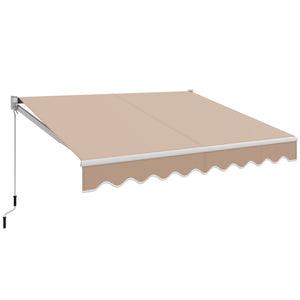 10 x 8.2 Feet Retractable Awning with Easy Opening Manual Crank Handle-Beige by DirectDeals