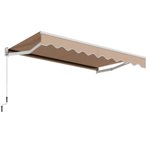 10 x 8.2 Feet Retractable Awning with Easy Opening Manual Crank Handle-Beige by DirectDeals