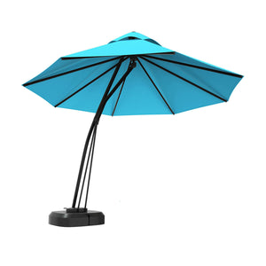 11 Feet Outdoor Cantilever Hanging Umbrella with Base and Wheels-Tan