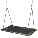 60 Inches Platform Tree Swing Outdoor with  2 Hanging Straps-Multicolor