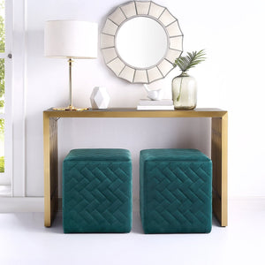 Alexis Velvet Cube Ottoman