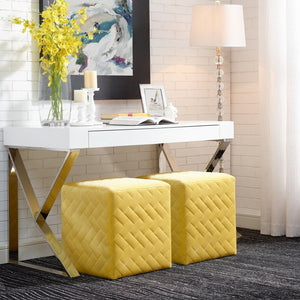 Alexis Velvet Cube Ottoman