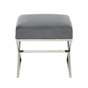 Aurora Velvet X-Leg Ottoman