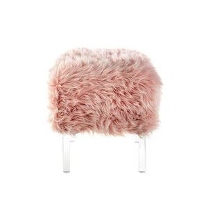 Ava Lux Fur Ottoman