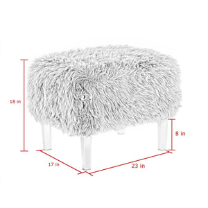 Ava Lux Fur Ottoman