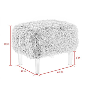 Ava Lux Fur Ottoman