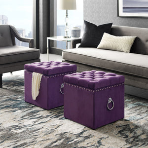 Ella Velvet Storage Ottoman