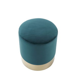 Elsa Velvet Round Ottoman