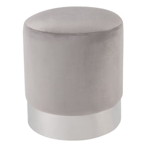 Elsa Velvet Round Ottoman