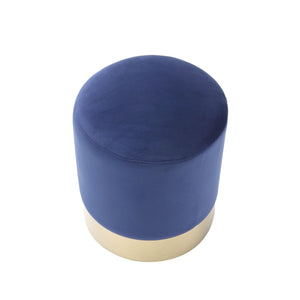 Elsa Velvet Round Ottoman