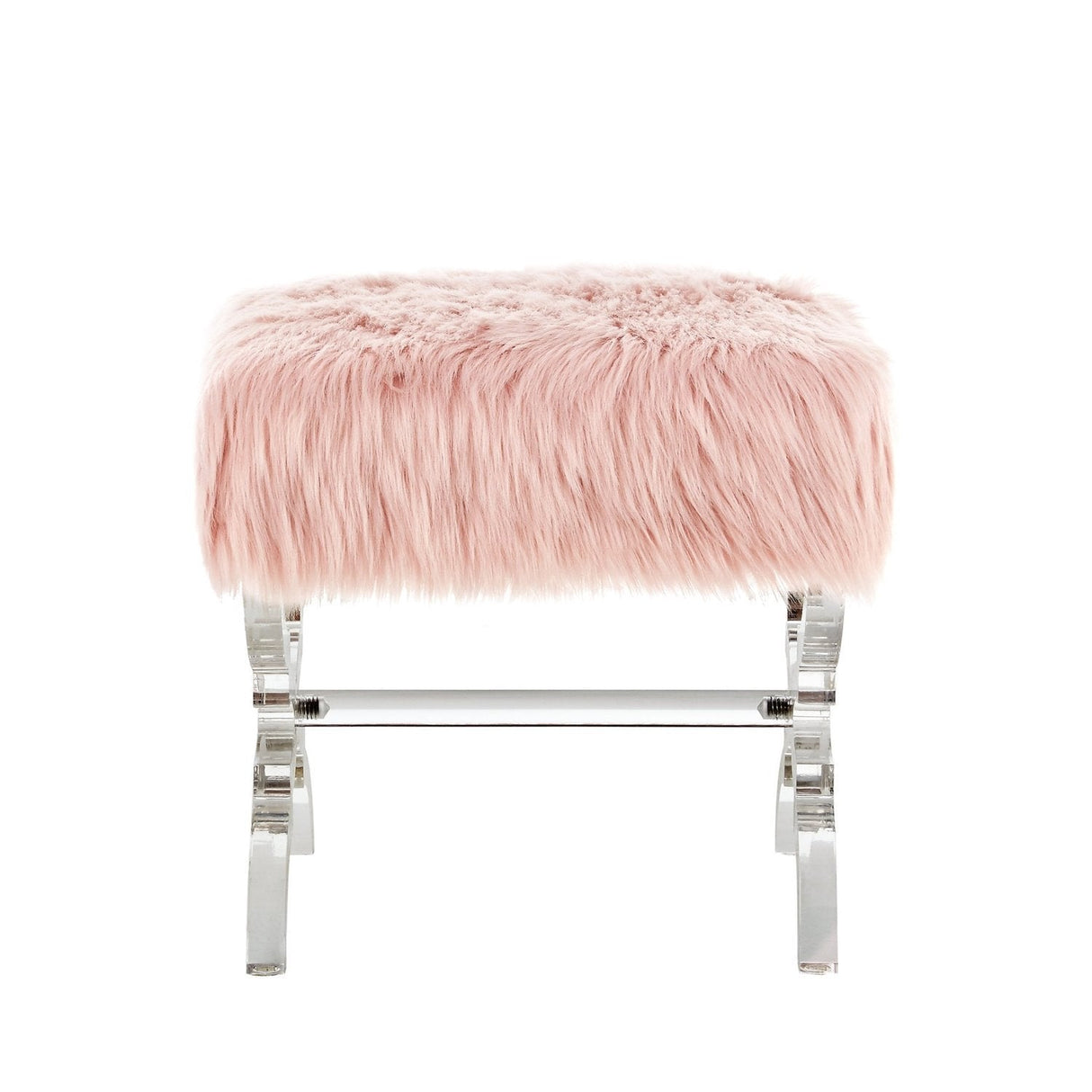Giselle Faux Fur X-Leg Ottoman
