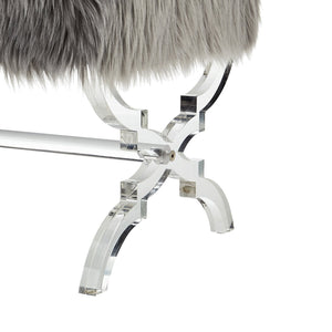 Giselle Faux Fur X-Leg Ottoman