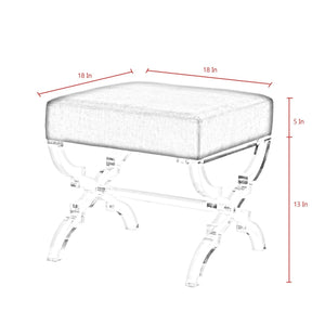 Giselle Faux Fur X-Leg Ottoman