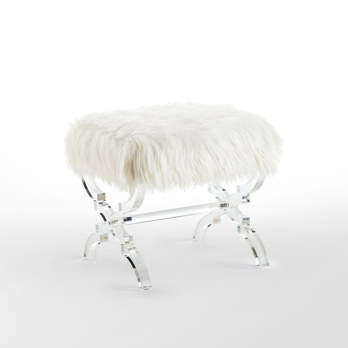 Giselle Faux Fur X-Leg Ottoman