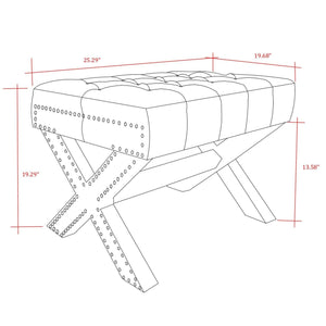 Louis Linen X-Leg Ottoman