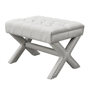 Louis Linen X-Leg Ottoman