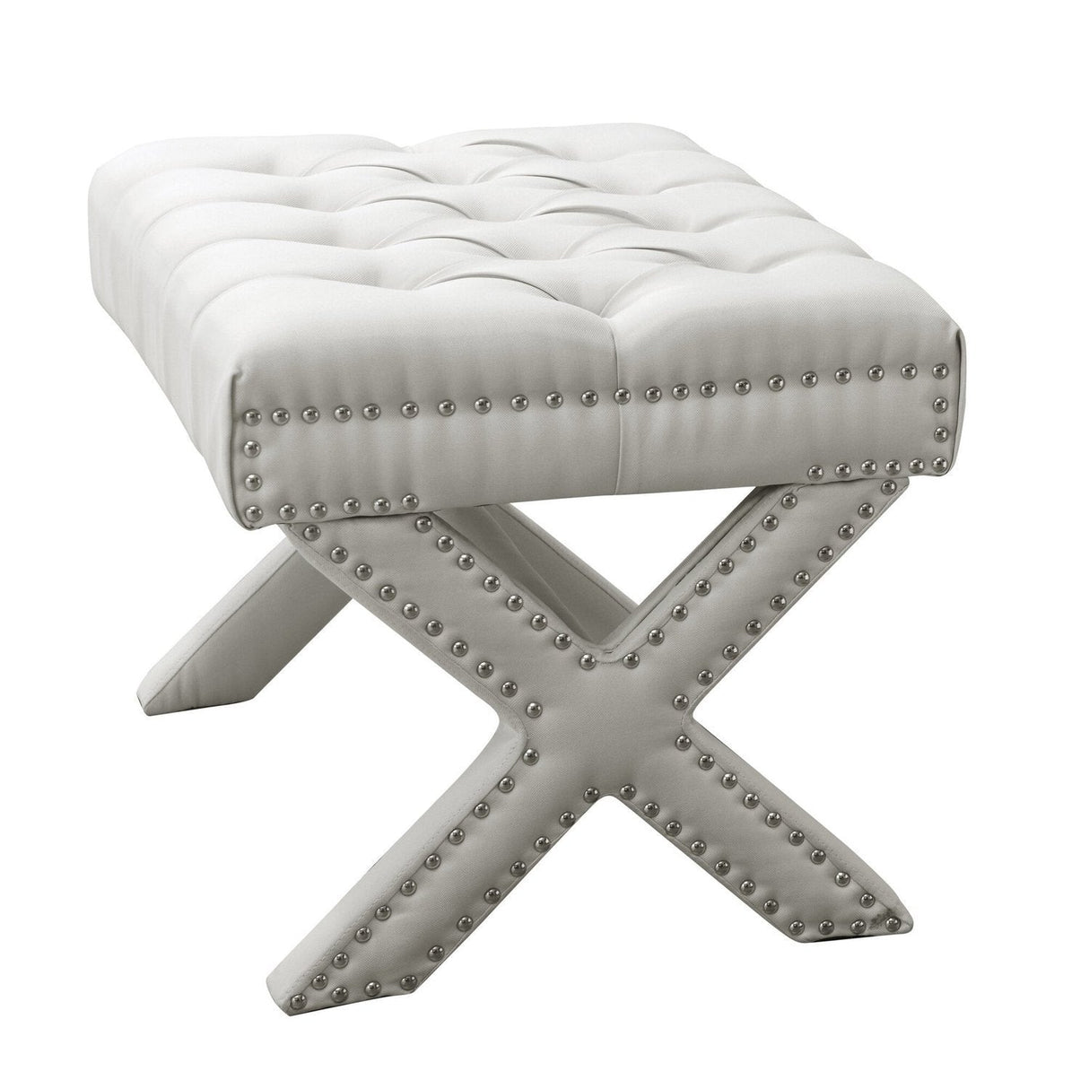 Louis Linen X-Leg Ottoman