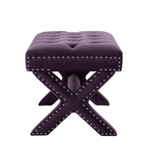 Louis Velvet X-Leg Ottoman