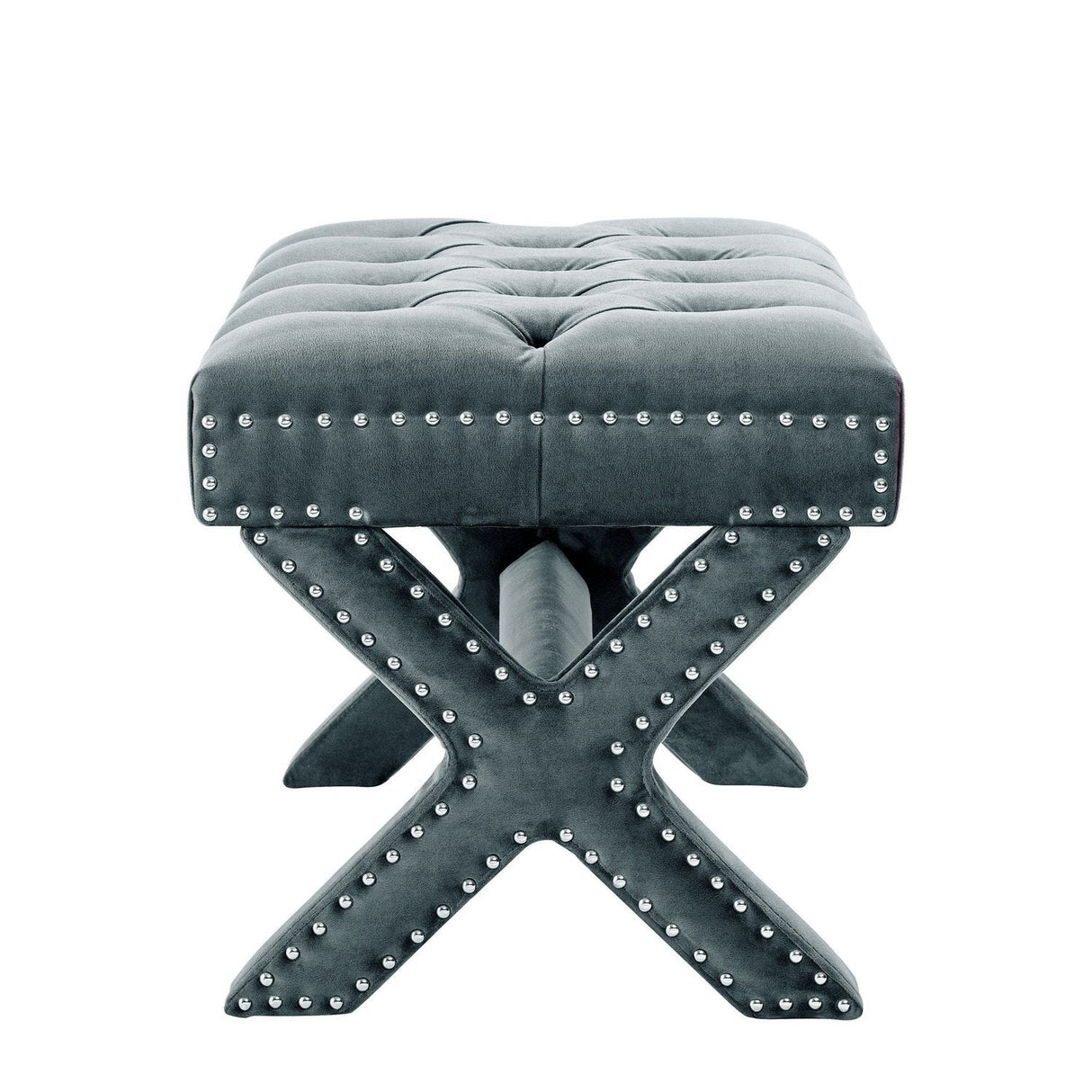 Louis Velvet X-Leg Ottoman
