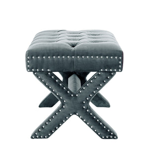 Louis Velvet X-Leg Ottoman
