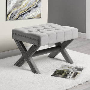 Louis Velvet X-Leg Ottoman