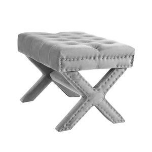 Louis Velvet X-Leg Ottoman