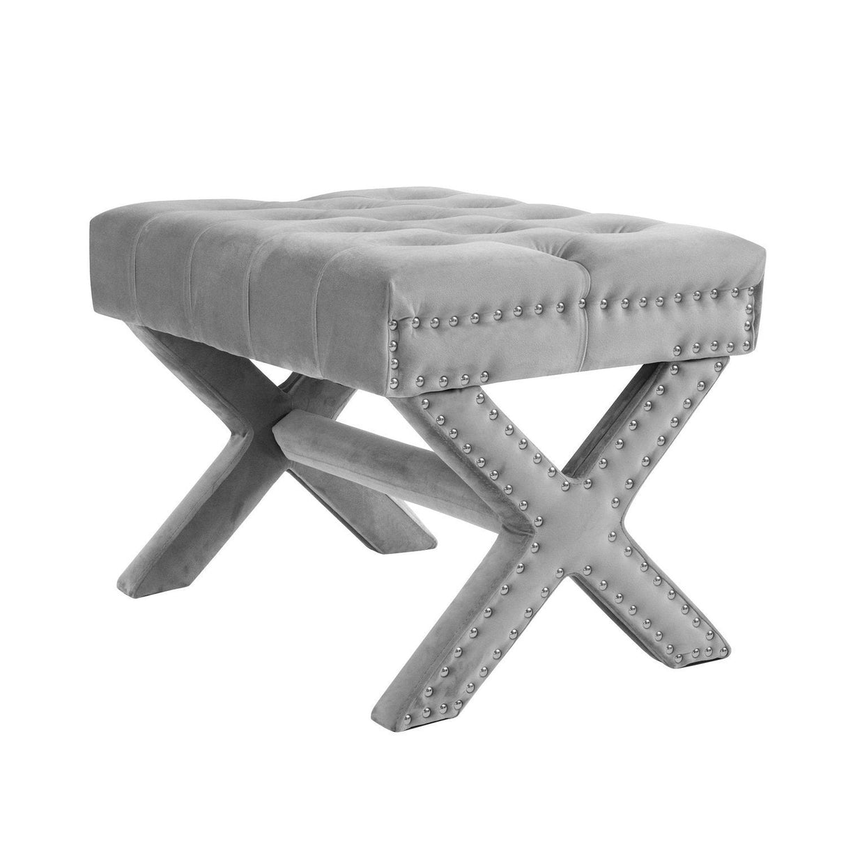 Louis Velvet X-Leg Ottoman